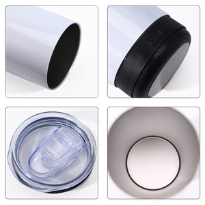 Couvercles de tasses à sublimation avec haut-parleur Bluetooth intégré, en acier inoxydable de 20 oz, vierges, pour fêtes, isolation thermique >24 heures, pour gobelets isothermes - Product Image 2