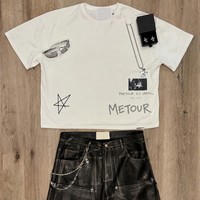 Ensemble d'été respirant 100 % coton personnalisé en usine, style streetwear, t-shirt et short imprimés numériquement DTG, strass thermocollants personnalisés