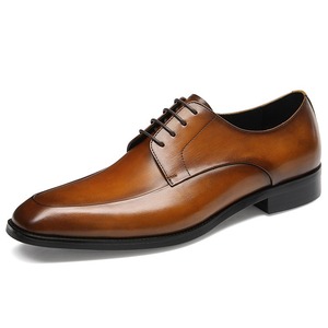 Nouvelles Chaussures de Ville pour Hommes à Semelle Épaisse Rehaussante, Formelles, Type Derby, à Lacets, avec Empeigne en Matériaux Mixtes, pour la Carrière - Product Image 5
