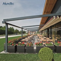 Auvent électrique imperméable, toit rétractable, pergola extérieure avec système de télécommande