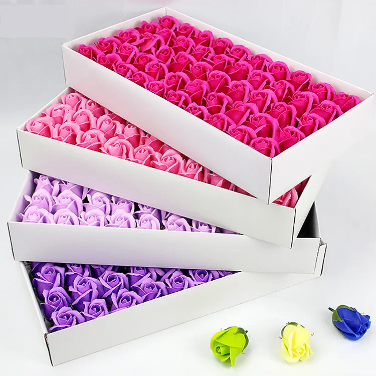 high quality 3 layer flower soap roses box 50 pieces