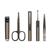 Topcom, vente en gros, étiquette personnalisée, ensemble d'outils de manucure professionnels de haute qualité en acier inoxydable, boîte en métal, coupe-ongles