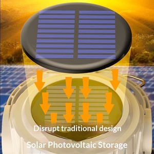Buitenlamp op zonne-energie met <span class=keywords><strong>LED</strong></span>-verlichting, ABS-materiaal, noodverlichting voor huishoudelijk gebruik, vermogensweergave, oplaadbaar voor gebruik op camping en marktkramen - Product Image 5