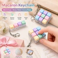 Factory Price LED Light Mechanical Keycap Keychain Fidget Clicker Keyboard Keyring Stress Relief Decompression Toys