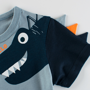Camiseta de algodón 100% para niños, camiseta de manga corta con diseño estampado de <span class=keywords><strong>dinosaurios</strong></span> de alta calidad - Product Image 4