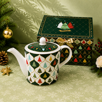 Ensemble de tasses à café, thé et lait en céramique avec motif de sapin de Noël, pour cadeaux de Noël et fêtes saisonnières