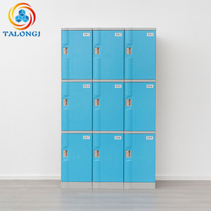 Casier commercial moderne à 3 niveaux et 9 portes en plastique ABS, coloré, étanche, modulaire, pour salle de sport et école - Meilleures ventes - Product Image 3
