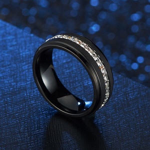 Anillo de tungsteno Micro pavé de Zirconia cúbica para hombre, anillo de diseño <span class=keywords><strong>italiano</strong></span> - Product Image 6