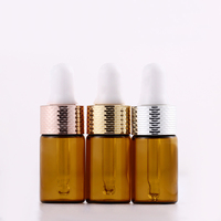 1ml 2ml 3ml 5ml Bernstein klare Farbe Gold Silber Kragen leer kleines benutzer definiertes Logo Glas probe Tropf flasche