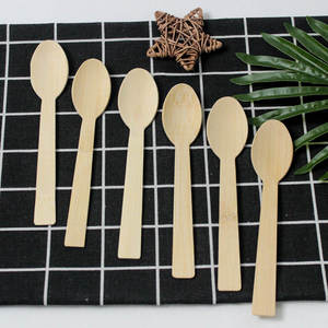 ช้อนไม้ไผ่แบบใช้แล้วทิ้งเครื่องใช้บนโต๊ะอาหารไม้ไผ่ย่อยสลายได้ตามต้องการโลโก้ตามสั่ง - Product Image 5