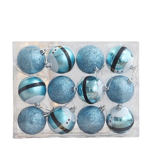 Décoration de Noël, boule peinte pour arbre de Noël, ornement suspendu, lot de 12 pièces, décoration de Noël, boule irrégulière - Product Image 5