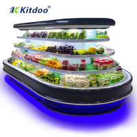 Réfrigérateur commercial double température KITDOO pour fleuriste, vitrine d'exposition pour légumes, fruits et gâteaux, avec éclairage LED