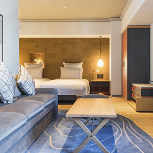 Ensemble complet de meubles de chambre en bois massif pour hôtel et maison d'hôtes, mobilier moderne personnalisé pour gîte, ensemble lit, cadre TV et chaises pour hôtels - Product Image 2
