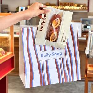 Sac en papier anti-graisse personnalisé, écologique, recyclable, biodégradable, pour le stockage du pain, utilisation en boulangerie, résistant à l'huile, emballage alimentaire transparent - Product Image 4