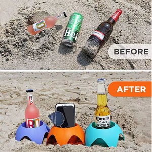Soporte de almacenamiento para camping al aire libre, portavasos de playa para bebidas, cerveza y teléfono - Product Image 4