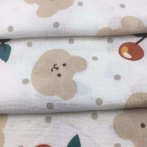 100% <span class=keywords><strong>coton</strong></span> froissé Double couche <span class=keywords><strong>gaze</strong></span> mousseline imprimé sable tissu lavé couverture légère pour bébé garçon vêtements et literie - Product Image 5