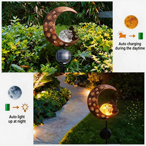 Solar <strong>Moon</strong> Angel Yard Garden Light, Solar Landscape Lights Solar Pathway Stake Lights <strong>Moon</strong> Fairy Glass <strong>Globe</strong> with Angel - Product Image 4