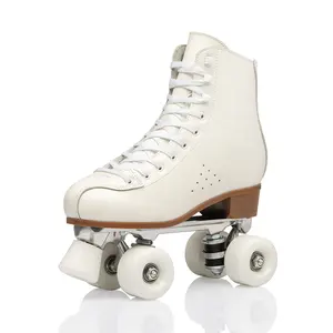 Koeienhuid Dubbele Rij Rolschaatsen Unisex Geïmporteerde Hoge Kwaliteit Ice Skate Schoenen Echt Leer Rolschaatsen