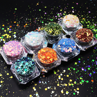Purpurina de poliéster que cambia de color al por mayor, purpurina mixta para manualidades con resina, creación de tarjetas, decoraciones festivas que cambian de color
