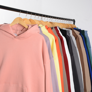 هوديز وتراكسوت للرجال، بجودة عالية، بشعار مخصص، من الصوف الثقيل 350 جرام، سادة، مقاسات كبيرة وفضفاضة - Product Image 3