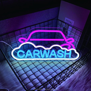 Hanging <b>LED</b> neon sign Russian car wash shop sign indicator indoor outdoor ambient light Russian luminous <b>letters</b> 5V - Product Image 6