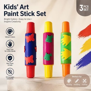 Ensemble de rouleaux tampons en éponge plastique multicolores pour artistes, pour peinture graffiti, DIY, pochoirs manuels, artisanat, jouets éducatifs pour enfants 18cm - Product Image 2