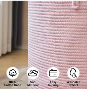 Lớn giặt <span class=keywords><strong>Hamper</strong></span> 74L, cao dệt giỏ lưu trữ cho chăn, bông bé Vườn Ươm cản trở, đồ chơi và quần áo bẩn - Product Image 4