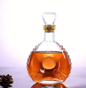 ขวดแก้วแบนขายส่งจากโรงงานโดยตรงสำหรับบรรจุสุรา เช่น รัม มาร์ติน เอ็กซ์โอ วิสกี้ บรั่นดี จิน พร้อมจุกไม้ก๊อก ขนาด 500/700/750 มล. - Product Image 2