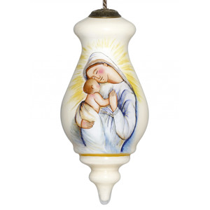 Ornamento di vetro soffiato a mano HMS madre maria con il bambino per la palla di natale e albero decorazioni - Product Image 1