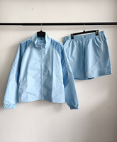 Conjunto Deportivo para Hombre, Chaqueta con Cierre y Parches, Pantalones Deportivos de Secado Rápido, Tallas Grandes, 2 Piezas, para Primavera
