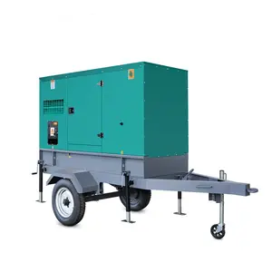 40kw 50kva Stille Trailer Type Diesel Generator Met Wielen 50kva Mobiele Genset Voor Verkoop