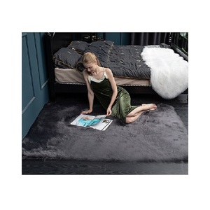 Tapis de zone en fausse peau de mouton, décoration de la maison, soyeux, long, laine, code hs, fourrure, tapis central - Product Image 2