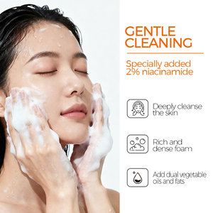 Private Label Niacinamide Foam Cleanser 300ml Makeup Remover Deep Pore Purifying Brightening Oil Control Moisturizer Natural - Product Image 6