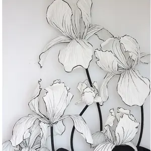Wholesale artificial giant paper flower with stand decoration for wedding event store shop stage display hand made paper iris