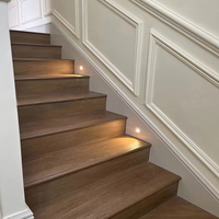 Marches d'escalier en bois intégrées antidérapantes en cascade, style moderne, 18 mm d'épaisseur, imitation bois antique