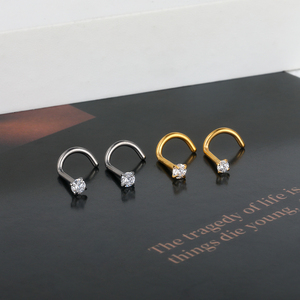 Piercing per Naso Getta in Titanio 18G/20G con Zirconi 1.5/2/2.5/3mm, Orecchini per Naso con Pietre CZ - Product Image 5