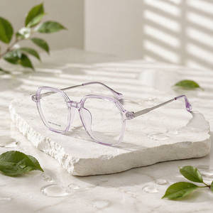 Monture <span class=keywords><strong>de</strong></span> <span class=keywords><strong>lunettes</strong></span> unisexe ultra-légère TR90+Métal rose, polygone, anti-lumière bleue, <span class=keywords><strong>lunettes</strong></span> <span class=keywords><strong>de</strong></span> lecture simples, 0 dioptrie, monture intégrale, confortable - Product Image 1