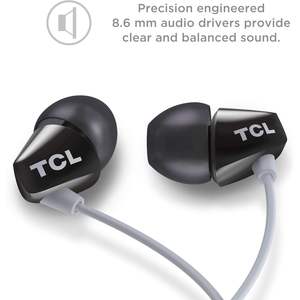 Écouteurs intra-auriculaires TCL SOCL100BK, 100 fils, isolation passive du bruit, micro intégré, contrôle multimédia, compatibles Type-C 3,5 mm Phantom Black - Product Image 5