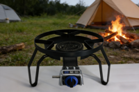 Tête de brûleur à gaz portable d'extérieur de remplacement, avec prise d'air complète, en fonte rotative interne, à pied haut, protection contre l'extinction de la flamme et sécurité