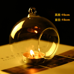 FL-266 Luft Pflanze Glaskugel Terrarium Container Vase mit offenen hängenden Kerzenhalter für Hochzeiten Klarglas Karton Verpackung - Product Image 2