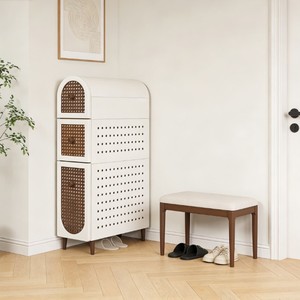 Armoire <span class=keywords><strong>de</strong></span> <span class=keywords><strong>rangement</strong></span> étroite en plastique à trois niveaux, style rétro, pour la maison, le salon, la <span class=keywords><strong>chambre</strong></span>, design minimaliste moderne, gain <span class=keywords><strong>de</strong></span> place - Product Image 2