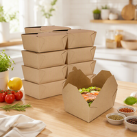 Vente en gros de boîtes alimentaires pour nouilles sushi kraft boîte à emporter pour poulet frit à salade boîte à lunch en papier personnalisé biodégradable écologique jetable
