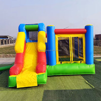 Château gonflable combiné avec toboggan, coloré, mini château gonflable en PVC, avec souffleur, pour usage commercial