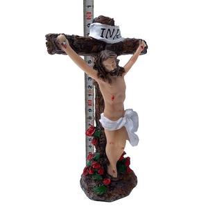 2025 resina crucifijo de pie resina religiosa Jesús estatuilla Iglesia decoración Cruz - Product Image 5