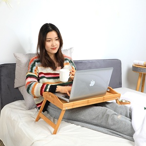 Modern Japanese Bamboo <strong>Tray</strong> for <strong>Food</strong> Factory Wholesale Folding Breakfast Bed <strong>Lap</strong> Table with Lacquer Single Tier Tea Table - Product Image 3