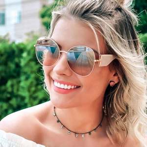 Gafas de Sol de Gran Tamaño con Logotipo Personalizado Vintage, Gafas de Sol con Protección UV400 y Montura Grande para Mujer, Gran Venta 2021 - Product Image 2