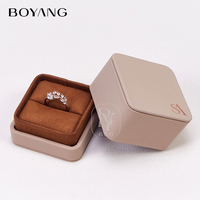 Boyang Coffret Cadeau de Bijoux de Luxe en Cuir, Collier Bague Couvercle et Base, Nouvelle Conception Personnalisée