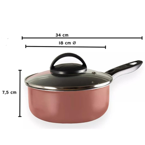 Chất lượng cao không dính 14 cái nhôm nấu ăn chậu và chảo saucepot soong Frying Pan không dính màu hồng Cookware Set - Product Image 4