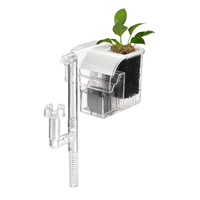 Filter Akuarium Mini Gantung dengan Baki Tanam, Pompa Filter Tangki Eksternal dengan Planter