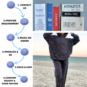 Sudadera de salón personalizada, Sudadera con capucha, pantalones de chándal, conjunto a juego, sudadera con estampado de cerezas, conjunto de pantalones de chándal, chándal con patrón de cerezas - Product Image 2